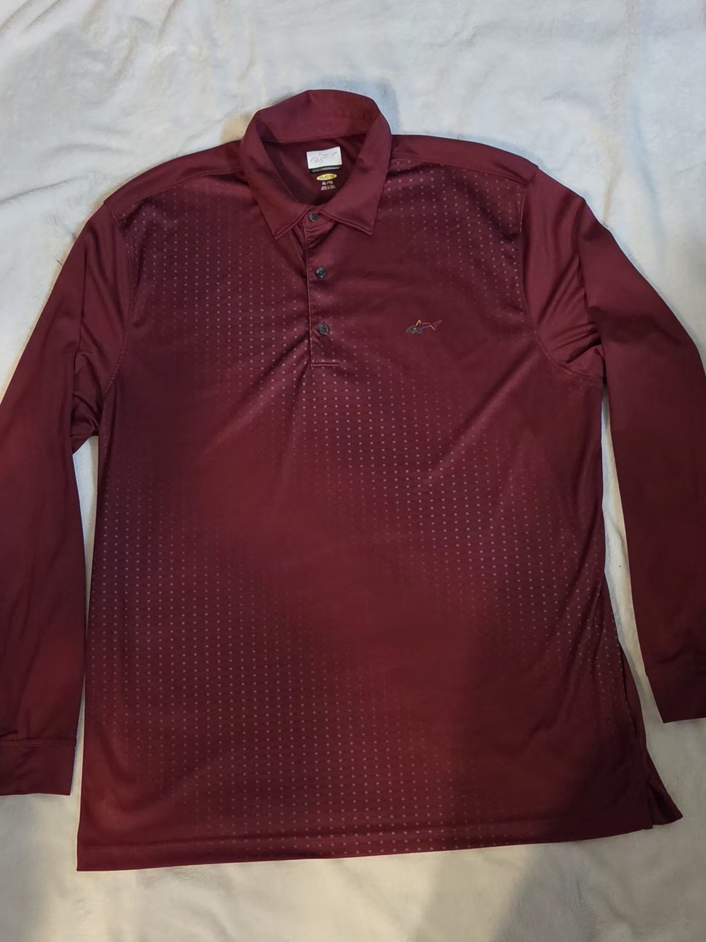 Greg Norman Collection Long Sleeve Polo in Burgundy